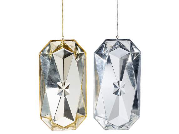 Diamante rettangolare in plastica colorata fondo specchiato