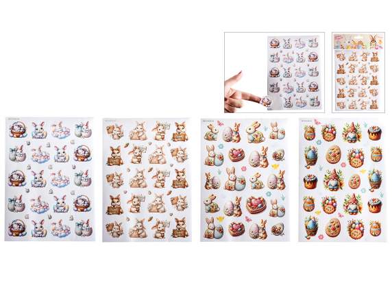 Blister 40 stickers - adesivi pasquali colorati
