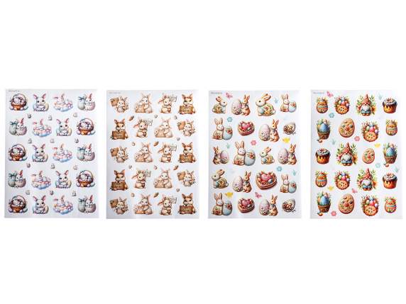 Blister 40 stickers - adesivi pasquali colorati