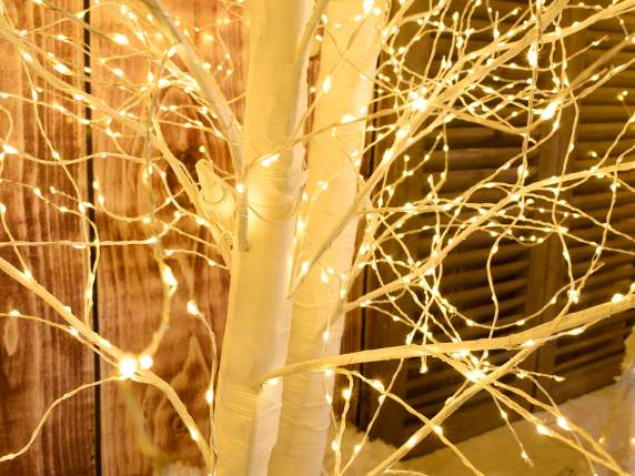 Albero Mt 2.10H bianco c-1700 LED bianco caldo,297 rami