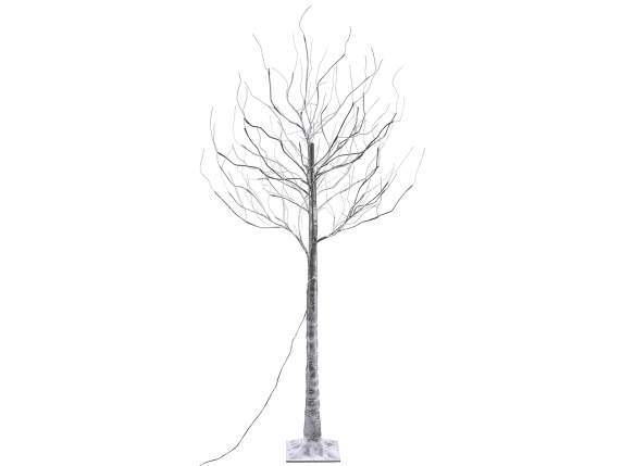 Albero mt.1.80H nero c-96 led bianco caldo,36 rami, innevato