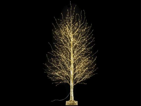 Albero m 1,80H oro, 1300 LED bianco caldo, 225 rami