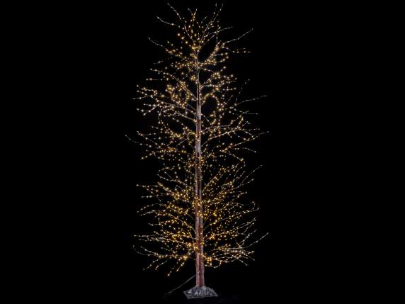 Albero m 2,40 H marrone, 2000 LED bianco caldo, 360 rami