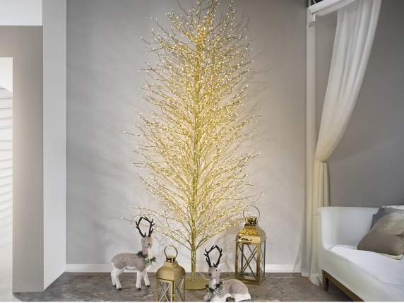 Albero m 2,10H oro, 2700 LED bianco caldo, 270 rami