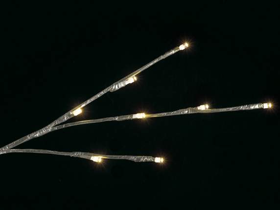 Albero m 1,80H argento, 232 luci LED bianco caldo, 107 rami