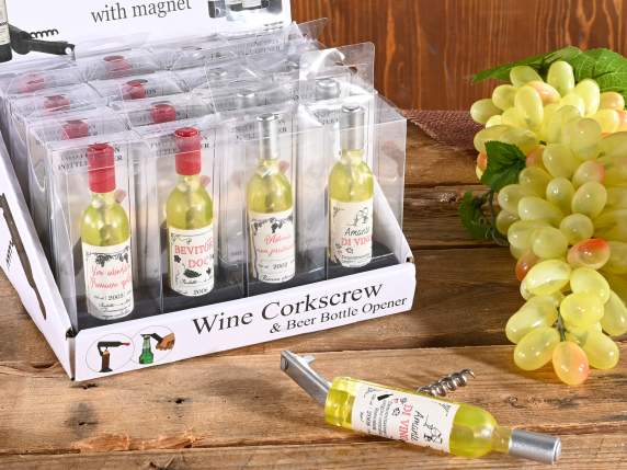 Cavatappi apribottiglia per vino - birra con magnete