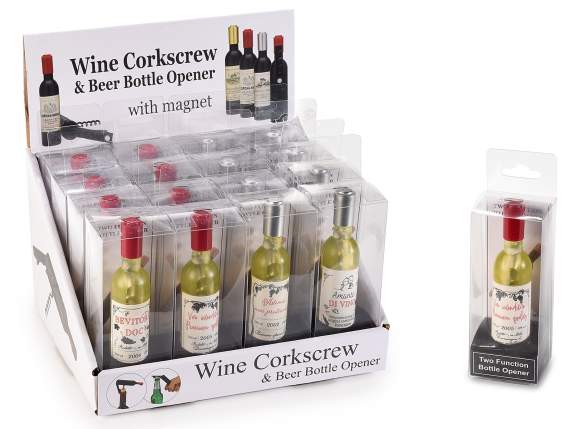 Cavatappi apribottiglia per vino - birra con magnete