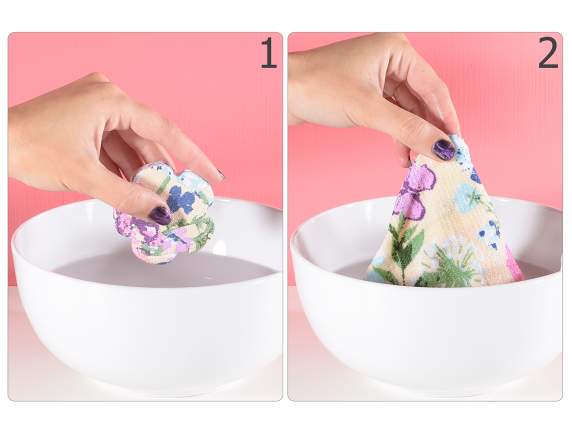 Miniasciugamano magico in cotone con stampa floreale