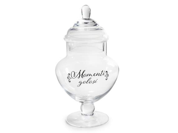 Barattolo alimentare in vetro con coperchio e scritta