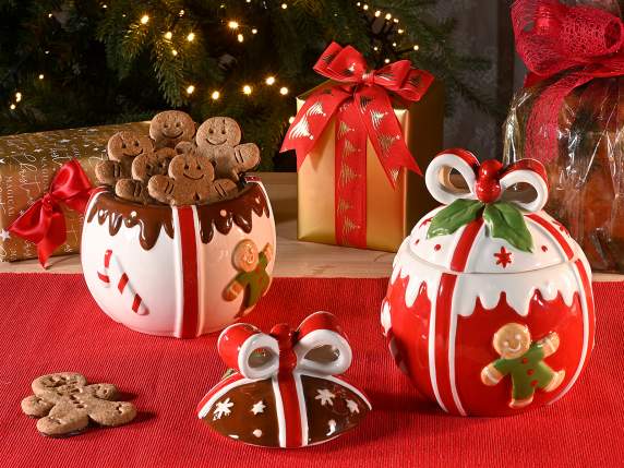 Barattolo alimentare in ceramica a pallina di Natale