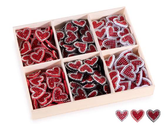 Espositore 144 cuori in panno con strass e biadesivo