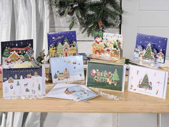 Biglietto di auguri natalizio pop-up con busta