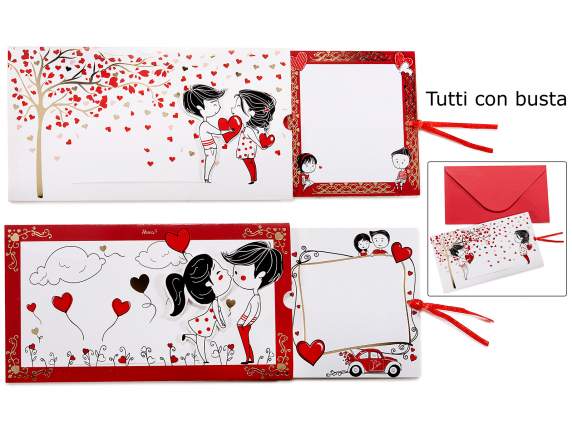 Biglietto di auguri scorrevole con busta per San Valentino