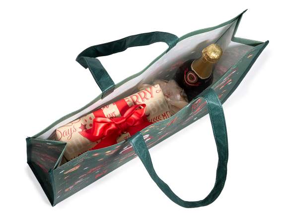 Borsa in tessuto non tessuto 16 L con stampa natalizia