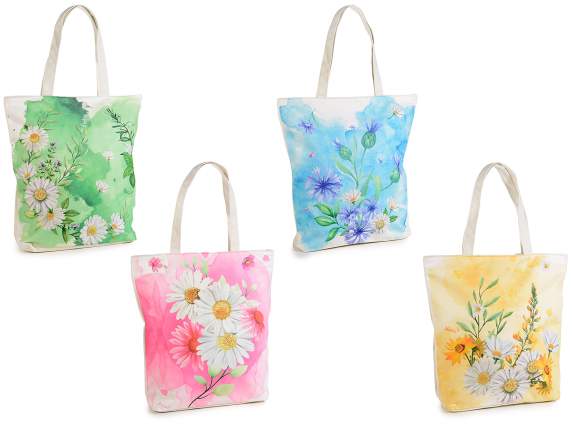 Borsa stoffa e tessuto effetto velluto Erbe e Camomilla