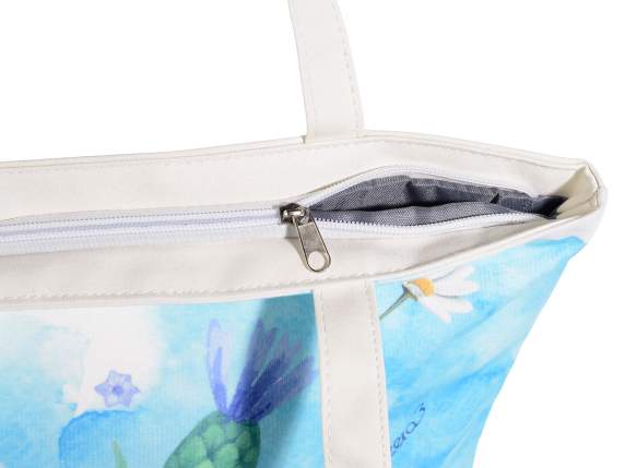 Borsa stoffa e tessuto effetto velluto Erbe e Camomilla