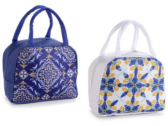 Lunch bag termica con chiusura a zip e manici