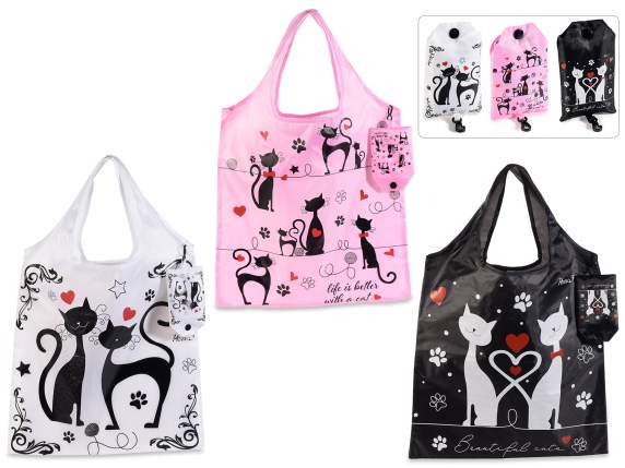 Borsa spesa richiudibile in poliestere PrettyCat