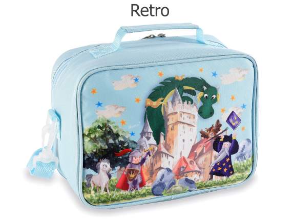 Borsa termica - lunch bag tasca frontale, manico e tracolla