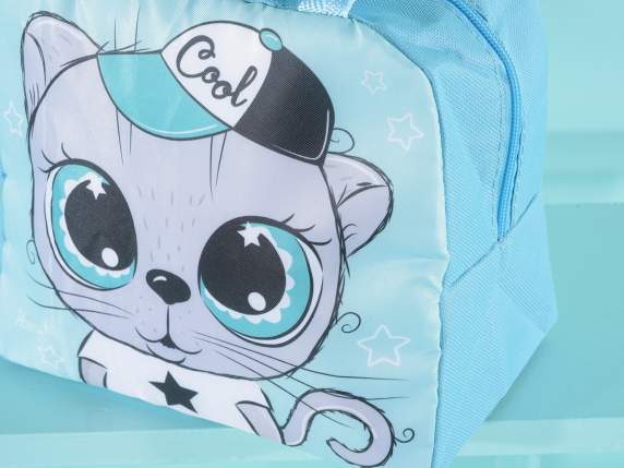 Borsa termica-lunch bag c-manici e zip stampa KidsAnimal