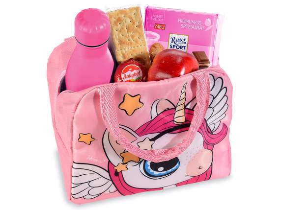 Borsa termica-lunch bag c-manici e zip stampa KidsAnimal