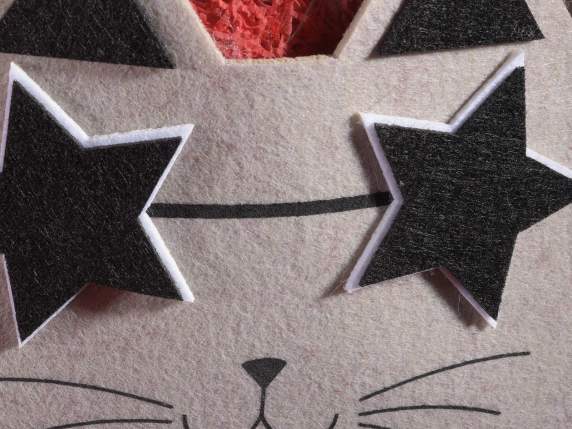 Borsetta in panno decorato forma gattini