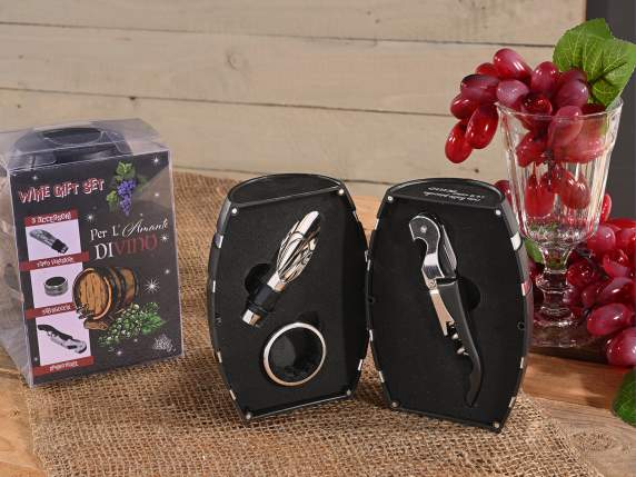 Botte c-3 accessori sommelier per vino in scatola regalo