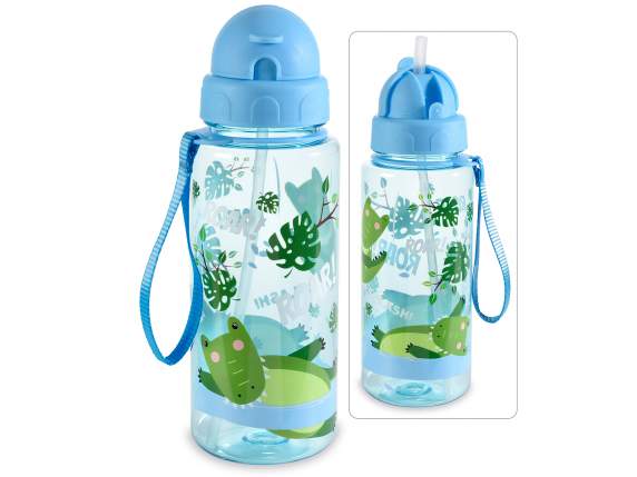Bottiglia 500 ml in tritan con cannuccia incorporata