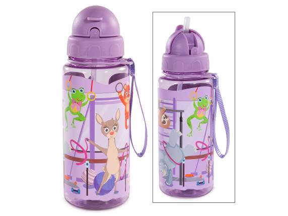 Bottiglia - Borraccia 500ml tritan con cannuccia incorporata