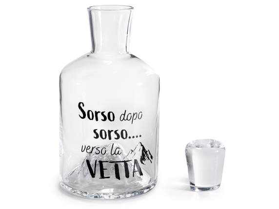 Bottiglia alimentare in vetro 700ml con tappo e scritta