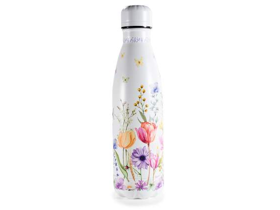 Bottiglia - borraccia termica in acciaio inox 500ml floreale