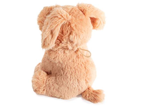 Cagnolino seduto di peluche con cordino