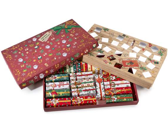 Set calendario dellAvvento in carta con 24 pacchetti regalo