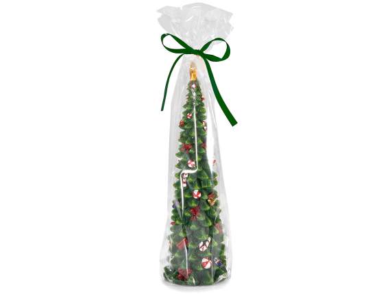 Candela ad albero di Natale decorato con glitter
