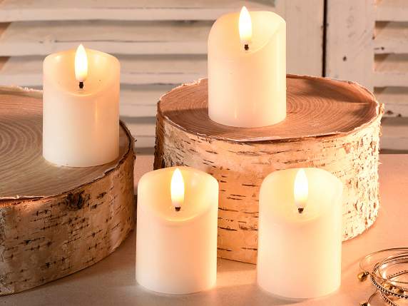 Mini candela elettronica in cera con fiamma LED in movimento