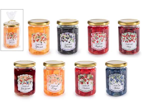 Candela profumata in gel effetto vasetto di mamellata frutta