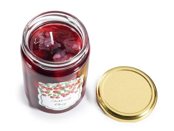 Candela profumata in gel effetto vasetto di mamellata frutta