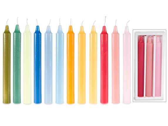 Scatola 3 candele in diverse sfumature di colore