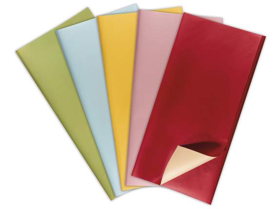 Confezione 50 fogli carta regalo kraft colorata