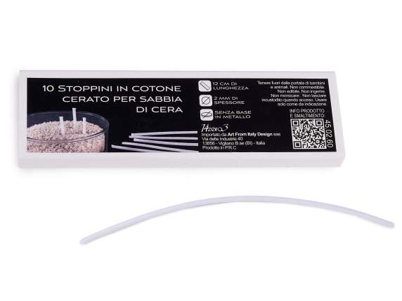 Scatola da 10 stoppini in cotone cerato