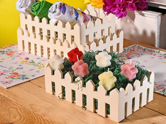 Set 3 cestini - cassette in legno naturale a staccionata