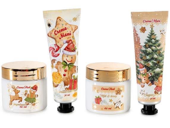 Confezione regalo natalizia con crema mani 30ml e piedi 60ml