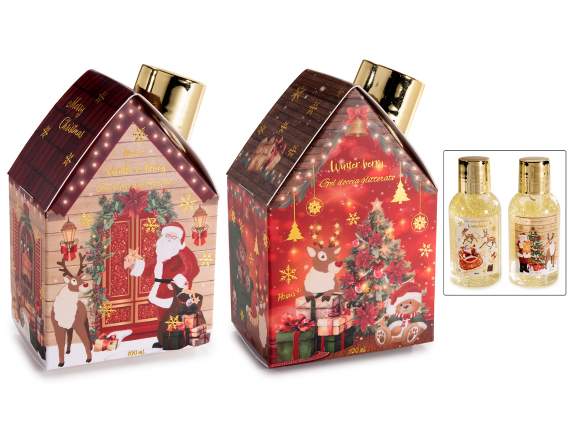 Confezione regalo natalizia con gel doccia glitterato 100 ml