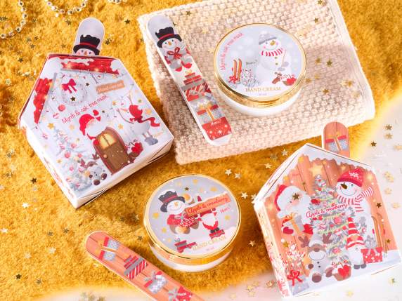 Confezione regalo natalizia con crema mani 50 ml e lima