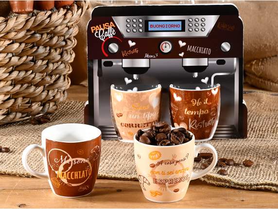 Conf. a macchina del caffè con 2 tazzine 70 ml in porcellana