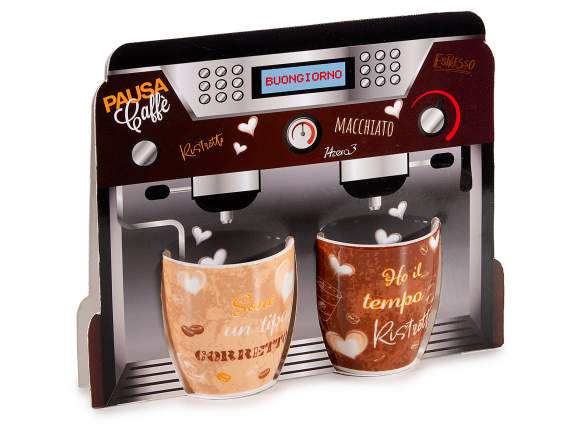 Conf. a macchina del caffè con 2 tazzine 70 ml in porcellana