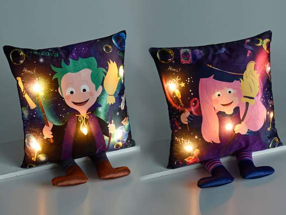 Cuscino MagicalKids con gambelunghe e luci LED