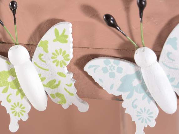Espositore 16 farfalle colorate in legno con adesivo