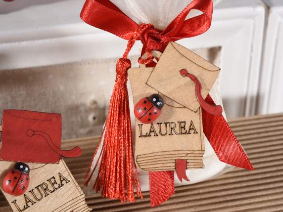 Decorazione in legno Laurea con nappina