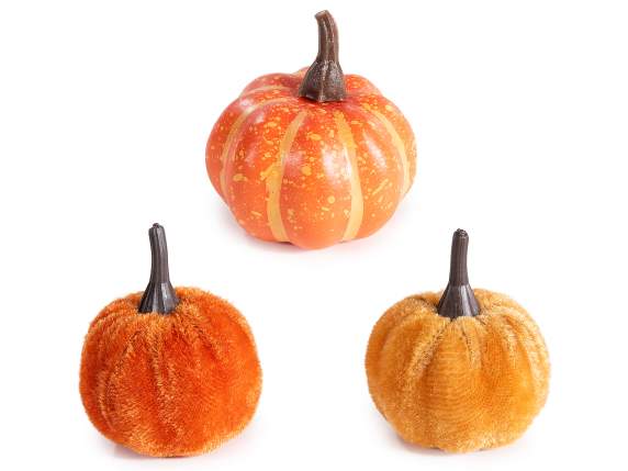 Scatola 9 zucche artificiali decorative